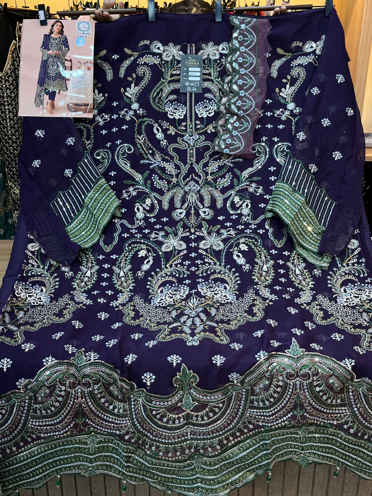 1782 Pakistani Unstitched Party Wear - Wine Purple