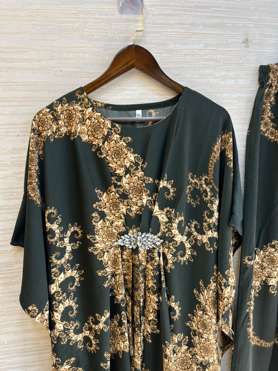 1201 Kaftan Coord Set - Bottle Green