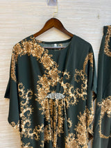 1201 Kaftan Coord Set - Bottle Green