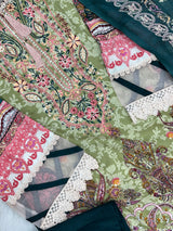 1449 Pakistani Embroidered Suit - Pista Green