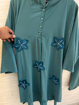 1202 Floral Patch Work Coord Set - Sage Green