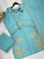 631 Premium Pakistani Lawn Suit - Aqua