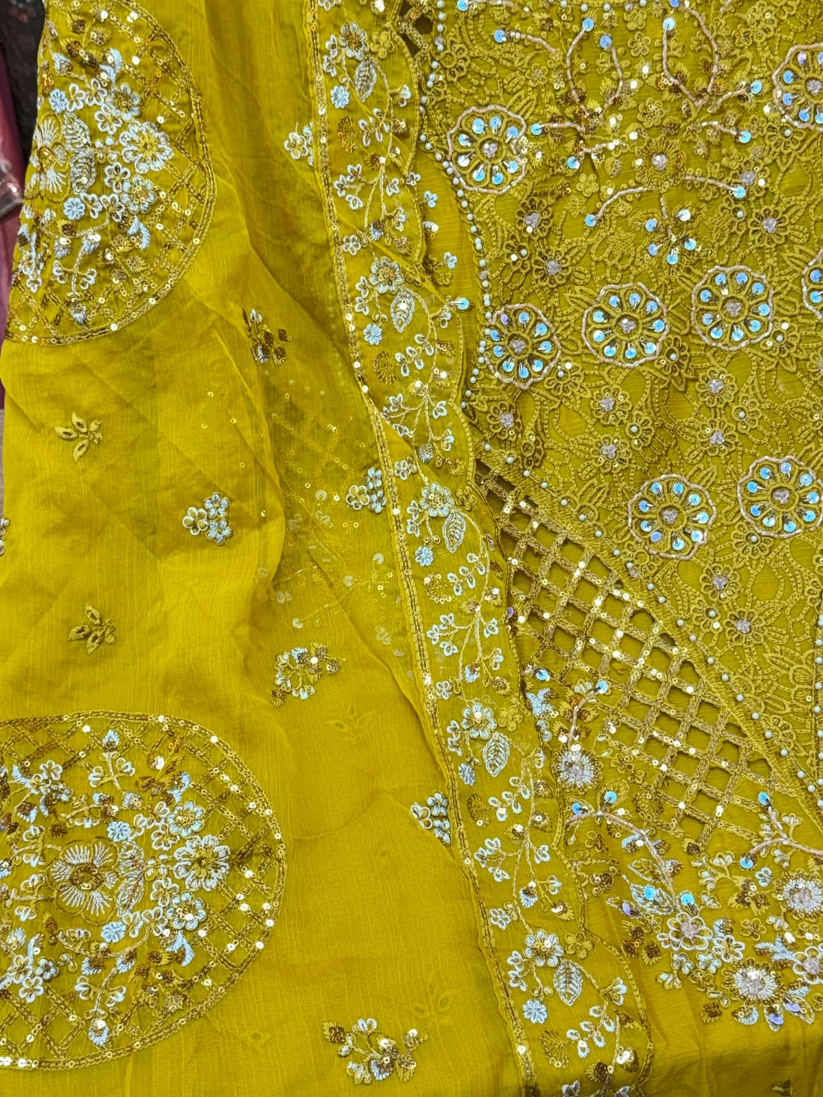 1442 Motifz Unstitched Partywear - Yellow
