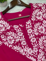 666 Lucknowi Palazzo Set - Dark Pink