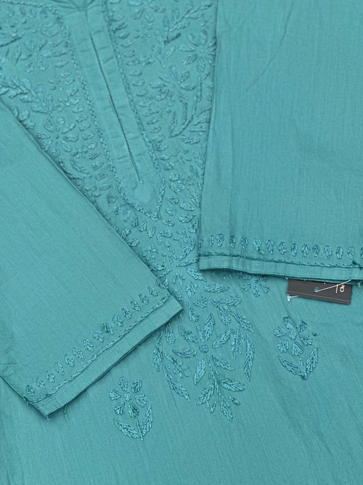 693 Lucknowi Palazzo Set - Turquoise Blue