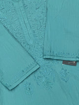693 Lucknowi Palazzo Set - Turquoise Blue