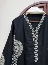 1338 Pakistani Embroidered Coord Set - Black