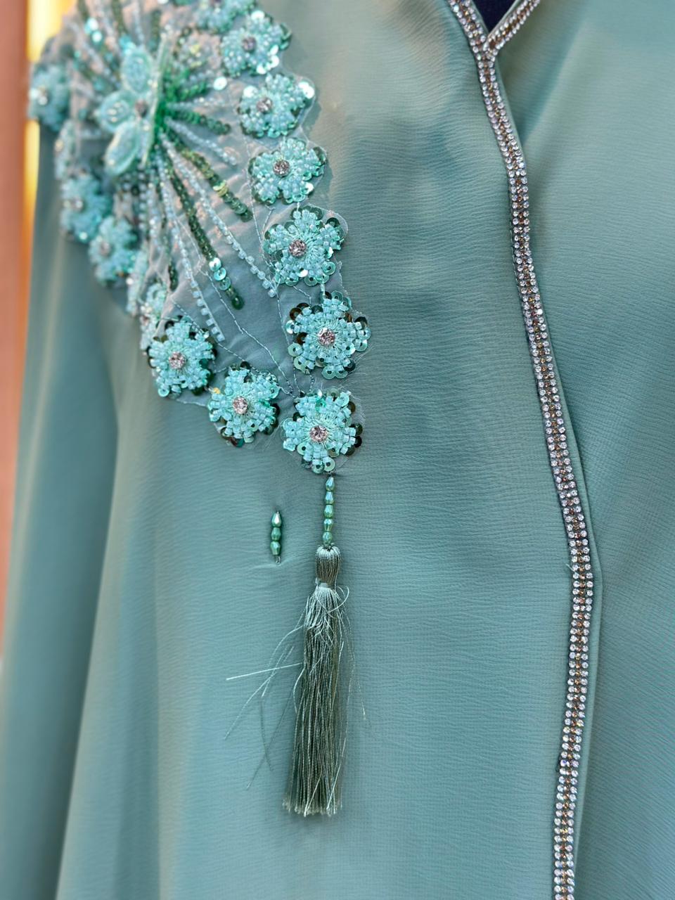 648 The Premium Abaya - Seafoam Green