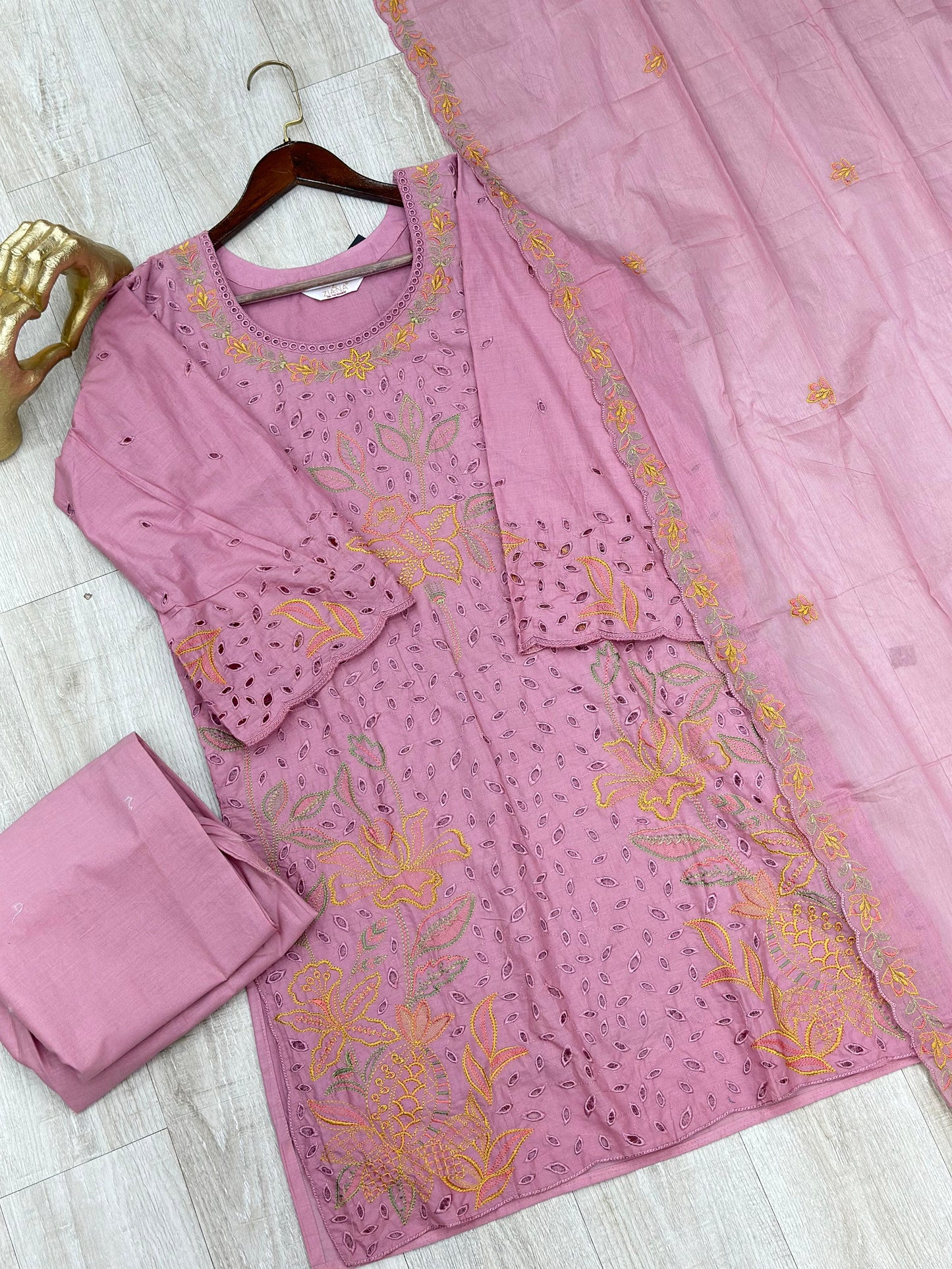 631 Premium Pakistani Lawn Suit - Dusty Pink