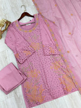 631 Premium Pakistani Lawn Suit - Dusty Pink