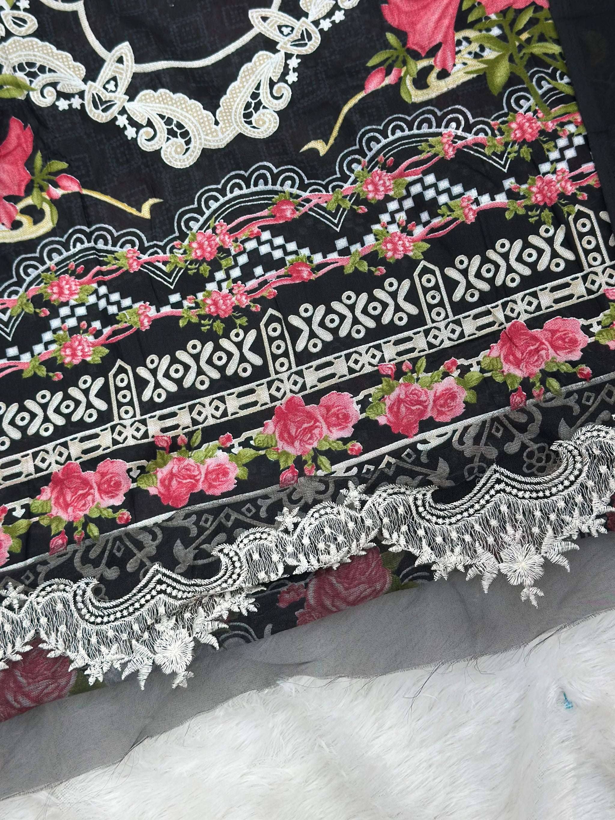 986 Unstitched Casual Lawn Suit