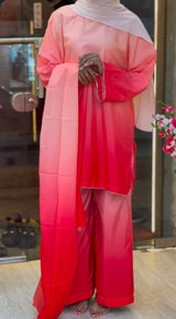 1245 Ombere Shade Coord Set - Peach | Red