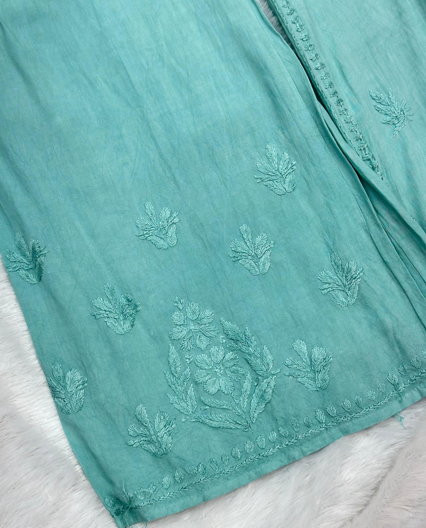 693 Lucknowi Palazzo Set - Sea Green