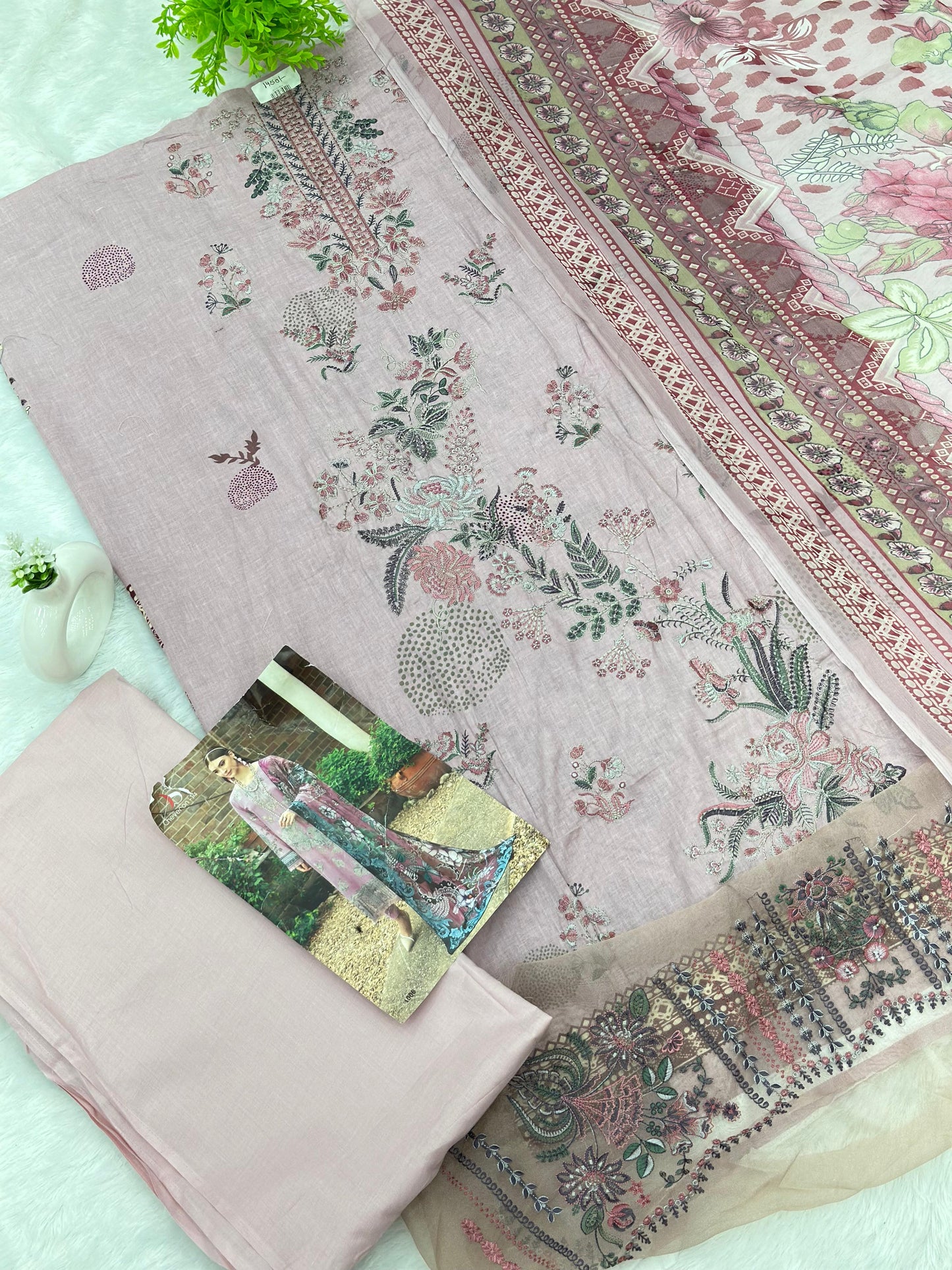 967 Unstitched Pakistani Embroidered Suit