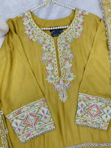 1435 Heavy Pakistani Partywear - Mustard Yellow