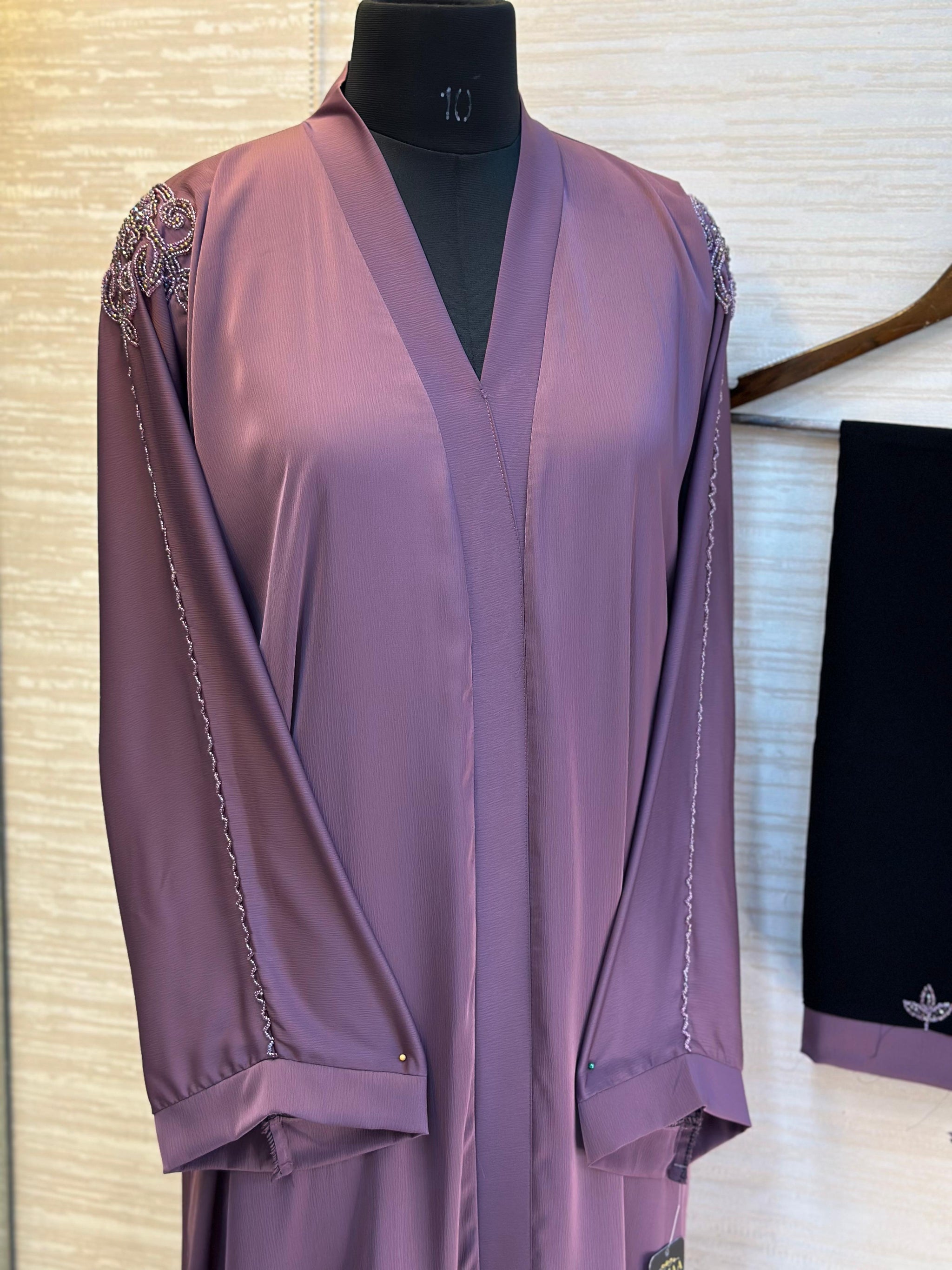 1114 The Premium Abaya - Lavender Gray