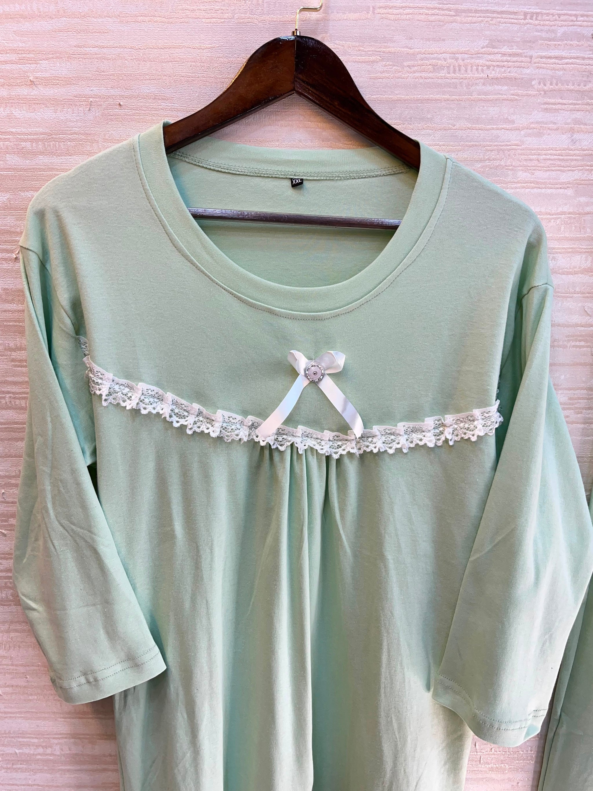 1211 Korean Bow Night Wear - Mint