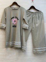 323 Soft Flarred Plazo Pant Nightwear - Beige