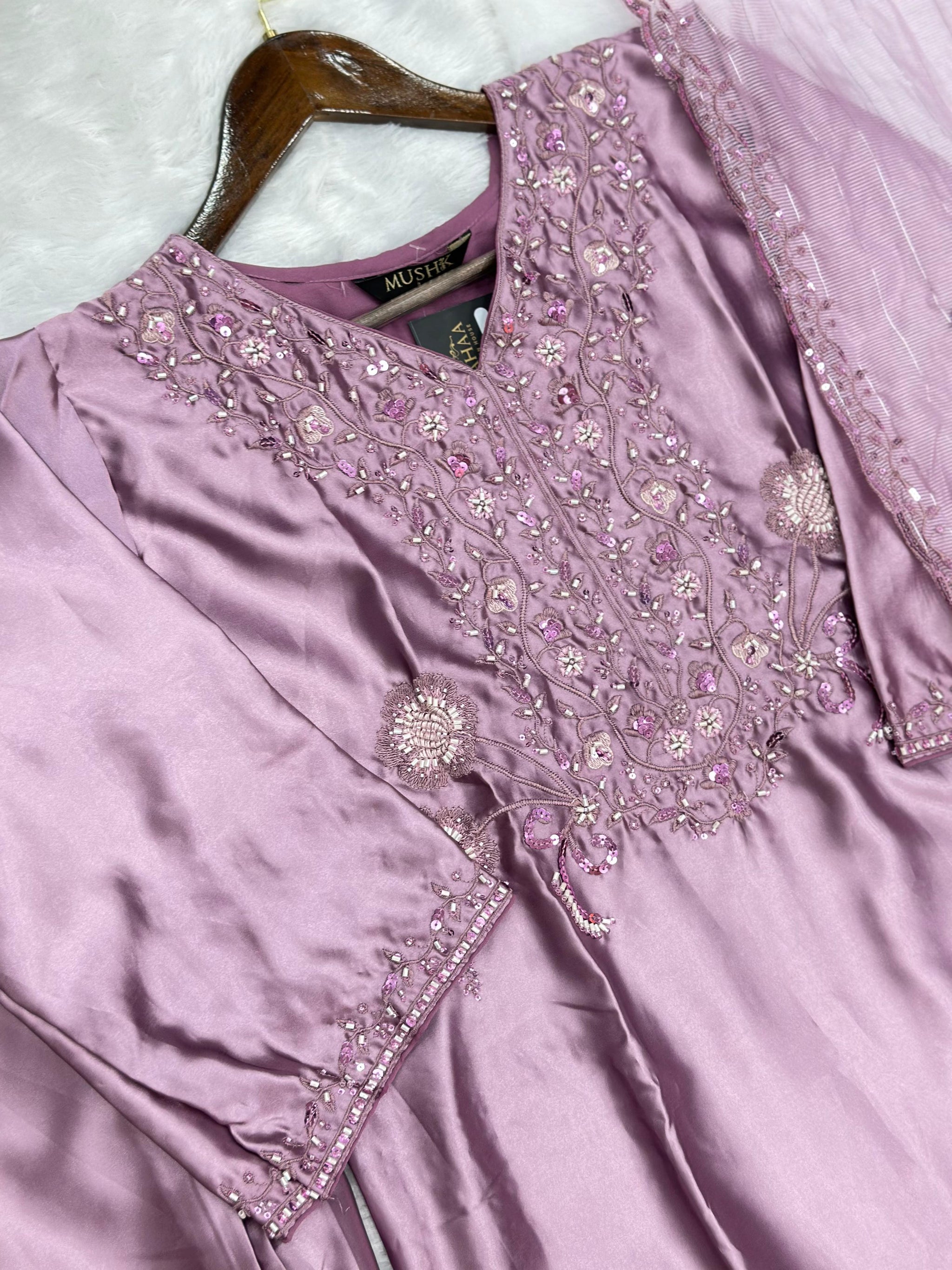 638 Mushk Farshi Set - Mauve