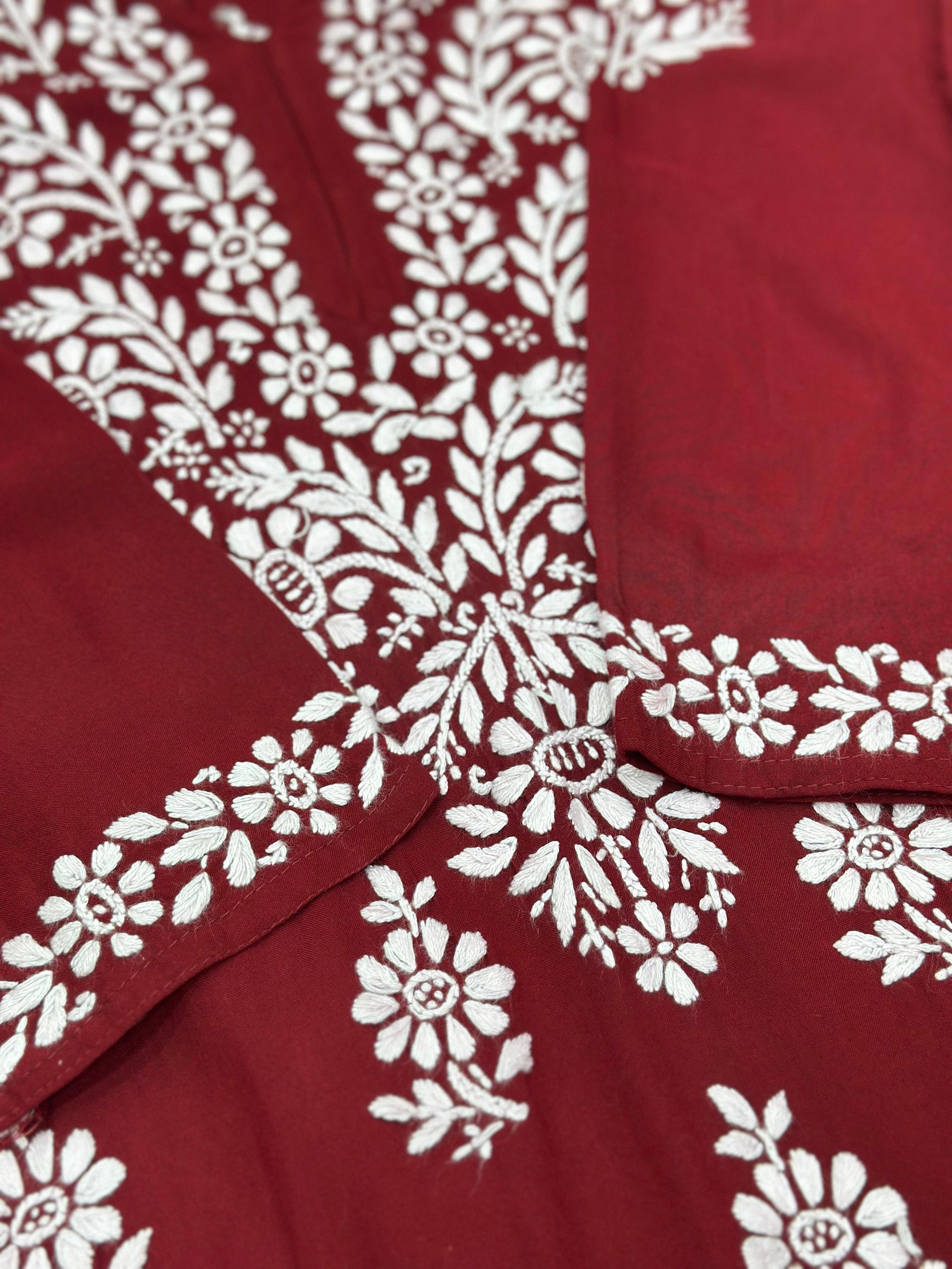 661 Lucknowi Palazzo Set - Maroon