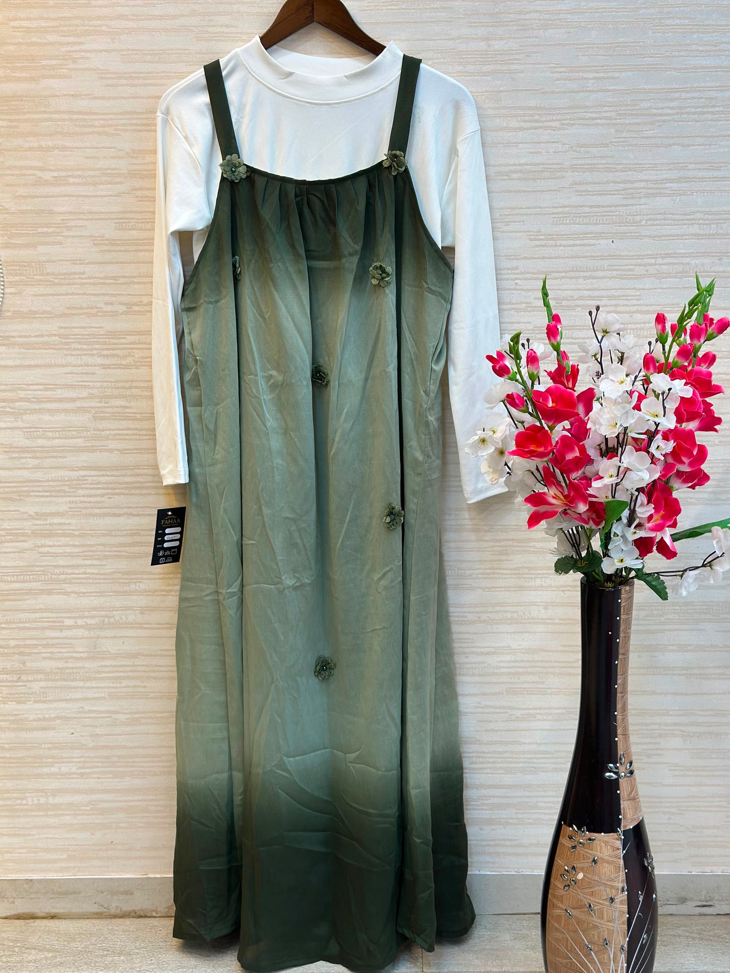 1015 Floral Flare Coord Set - Sage Green