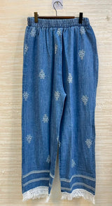 1189 Embroidered Denim Coordset - Light Blue