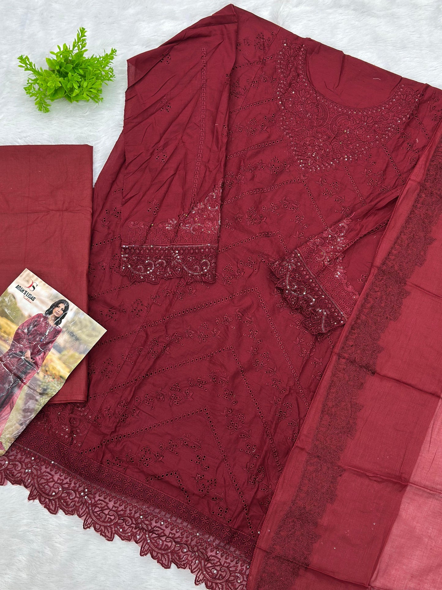 840 Adan Libas Pakistani Unstitched Lawn Suit