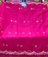 1437 Pakistani Unstitched Partywear - Pink