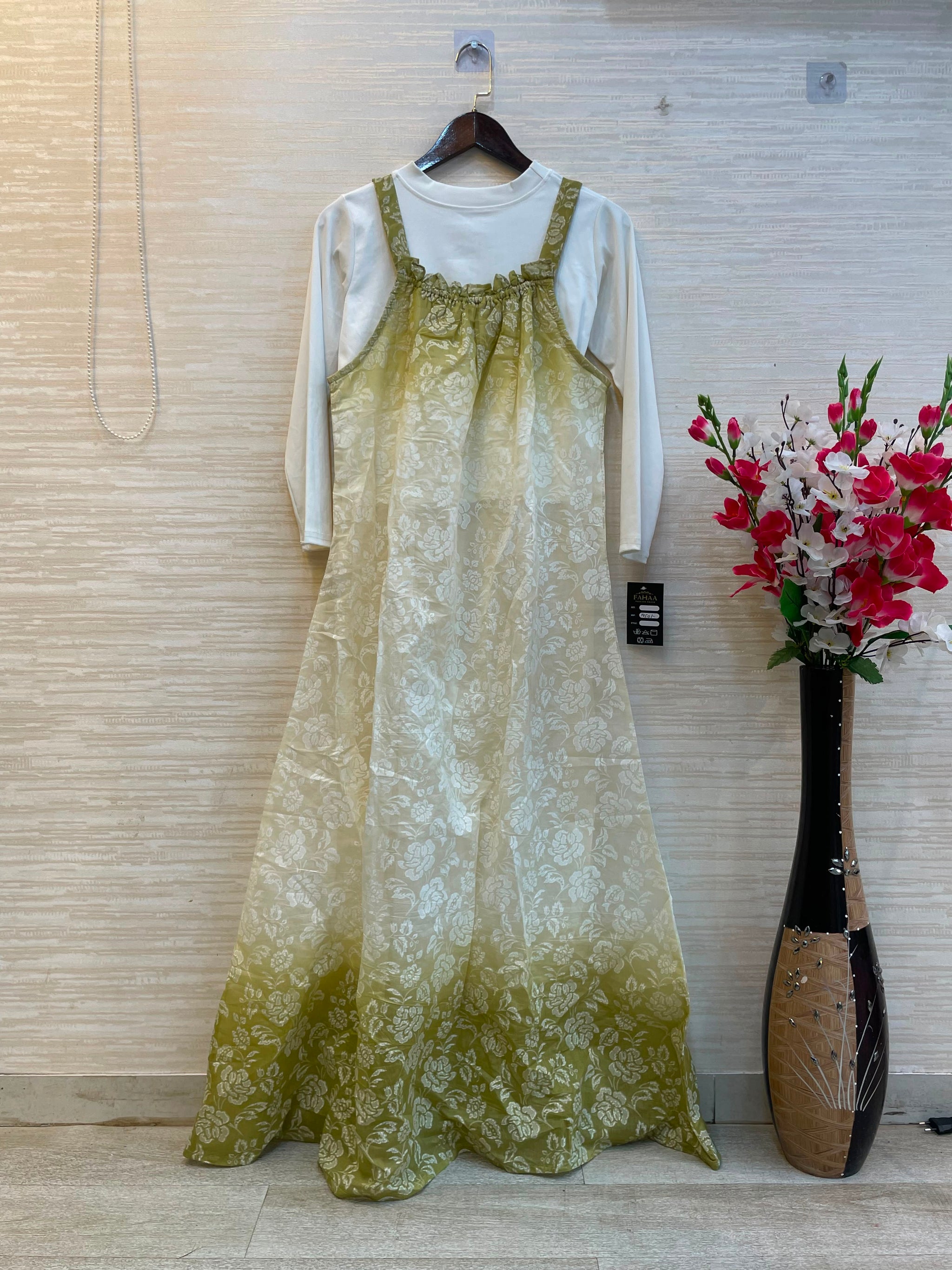 996 Floral Flare Coord Set - Lime