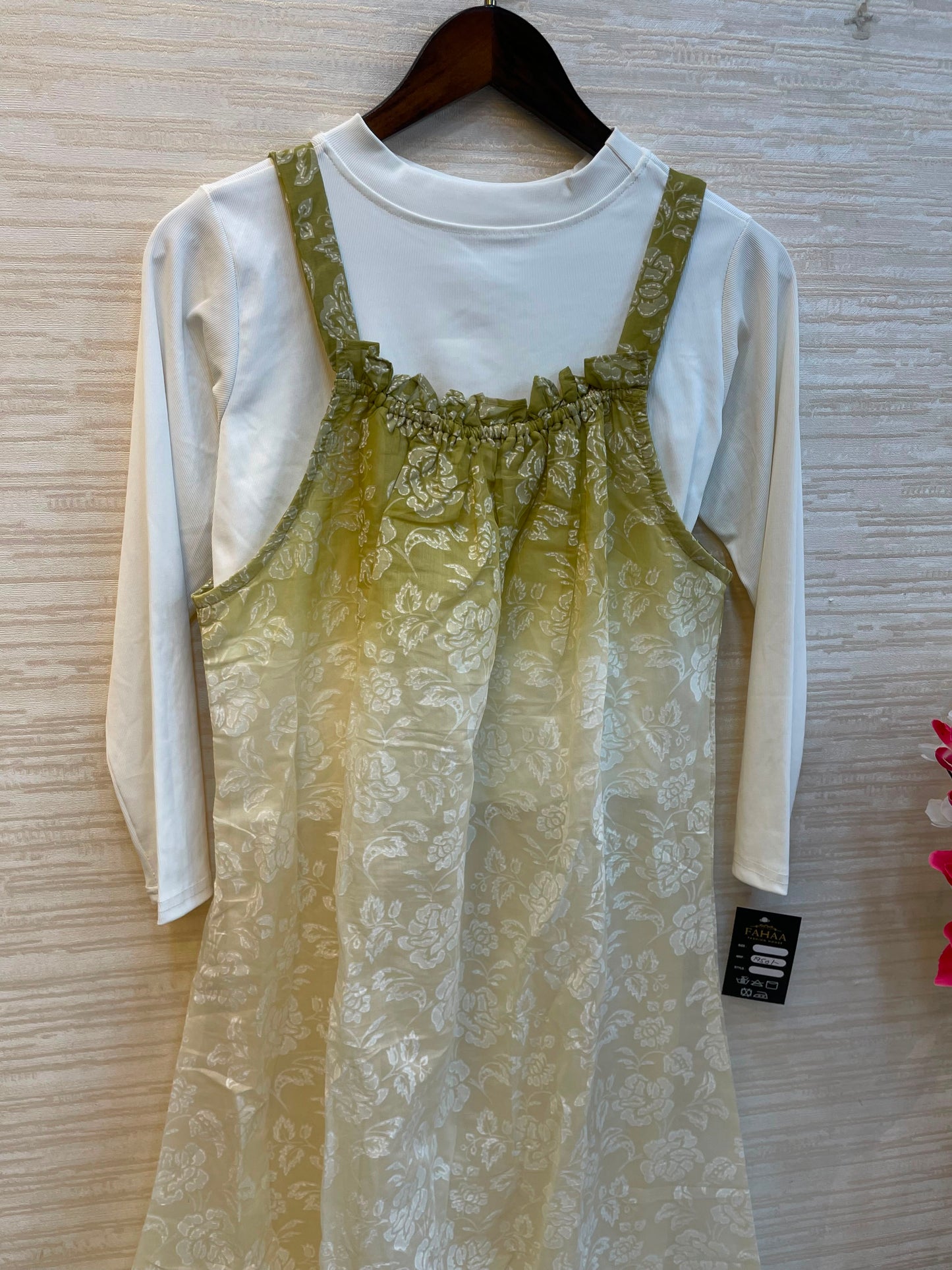 996 Floral Flare Coord Set - Lime