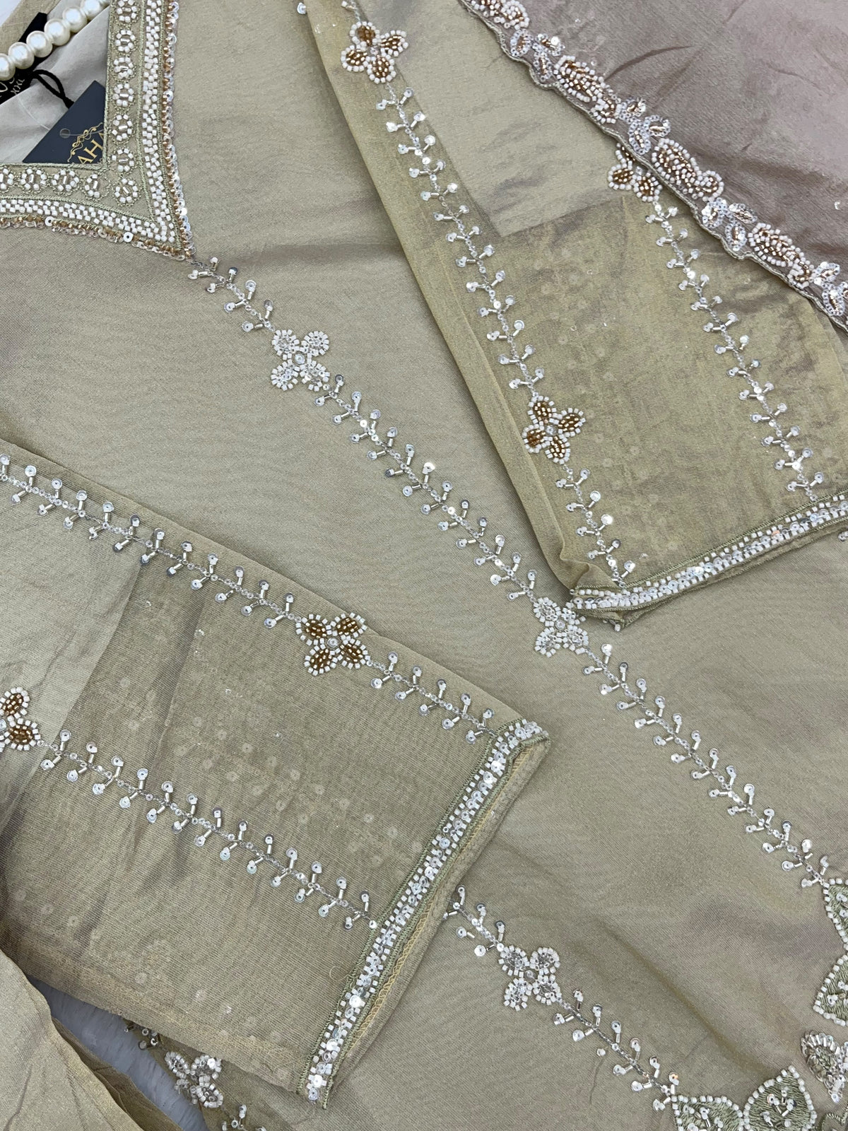 1428 Heavy Pakistani Partywear - Pista Green