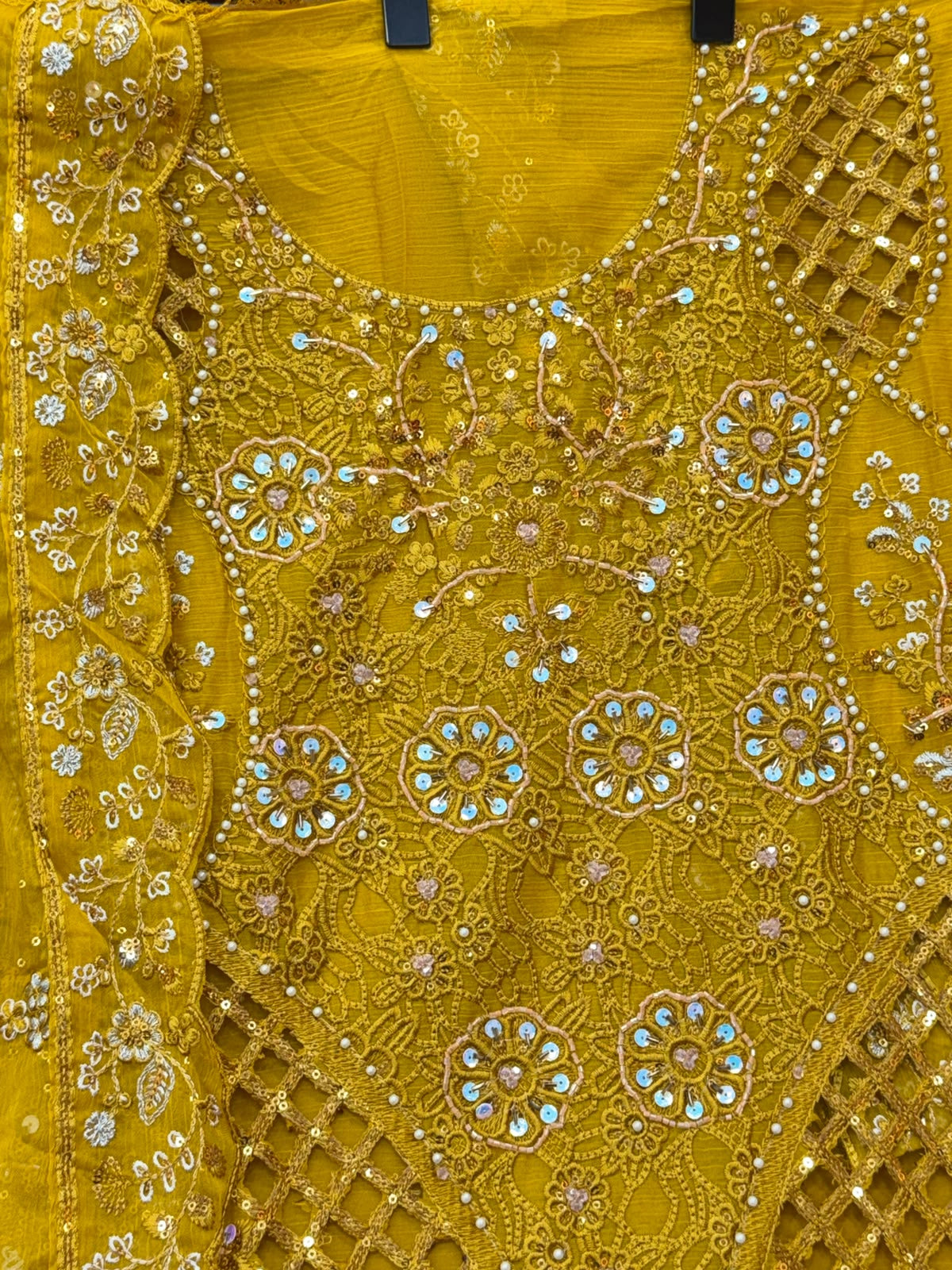 1442 Motifz Unstitched Partywear - Yellow