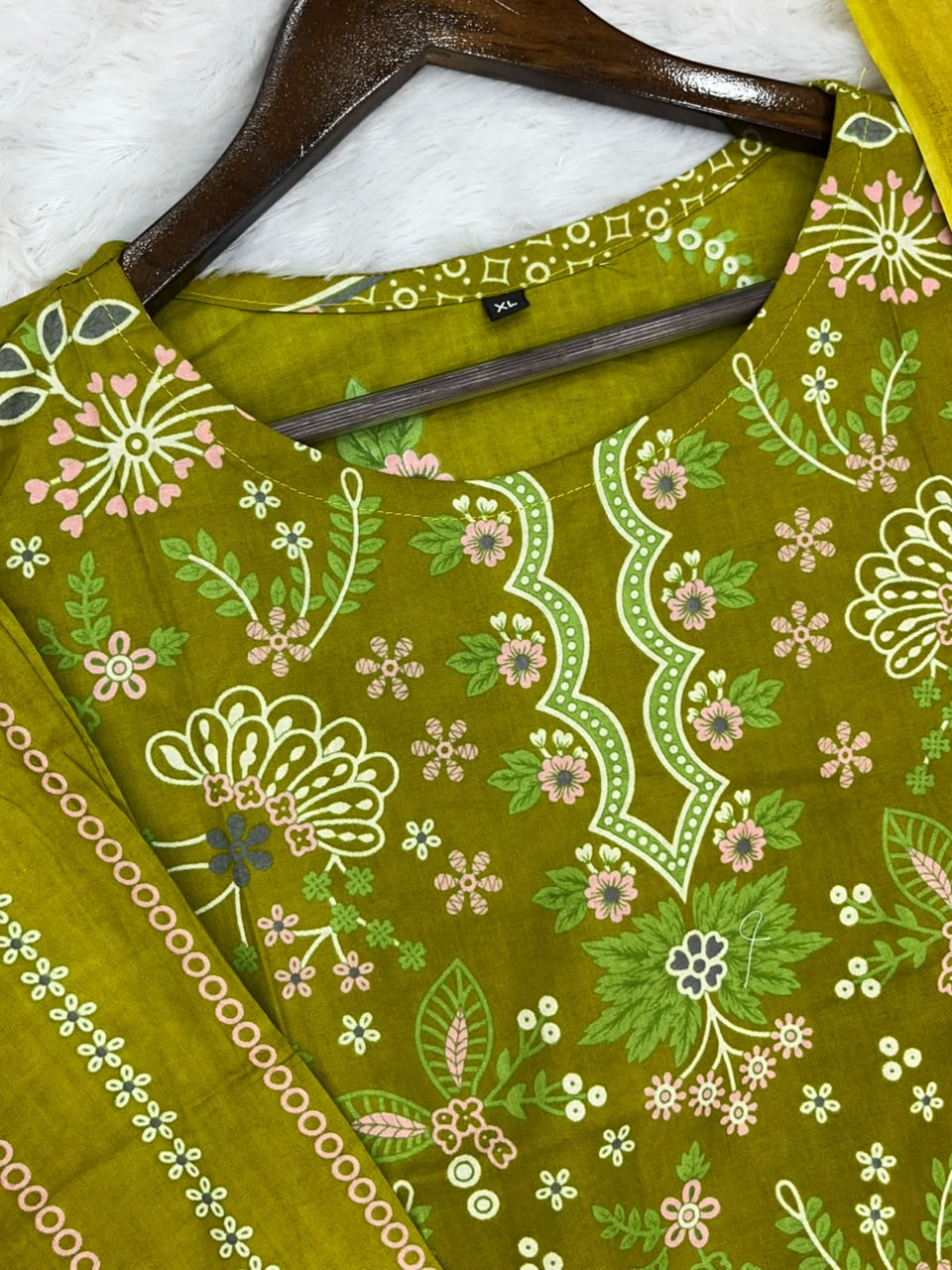 1451 Pakistani Embroidered Suit - Olive Green