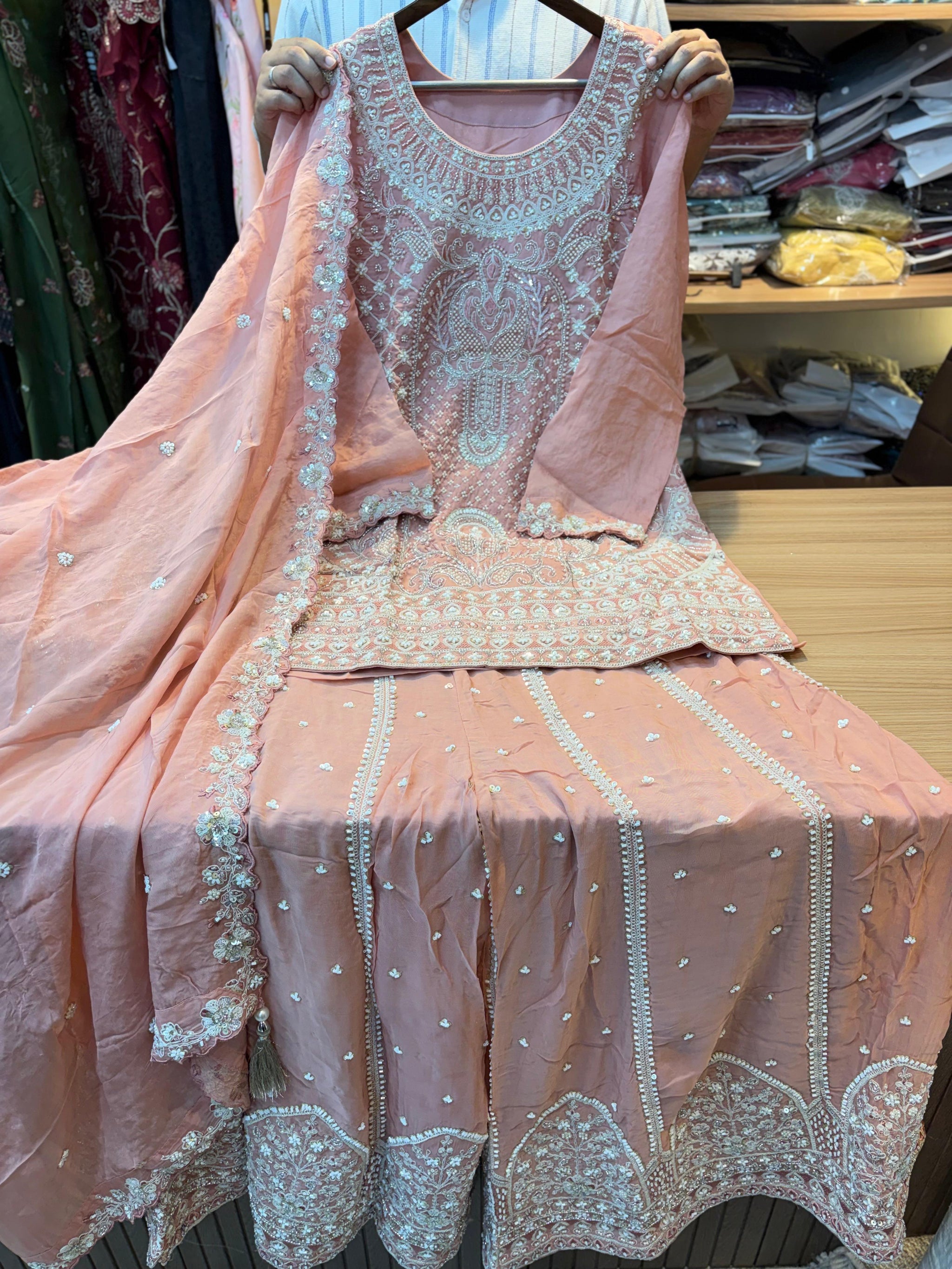 316 Imperial OG Husnara Gharara Set - Dusty Rose