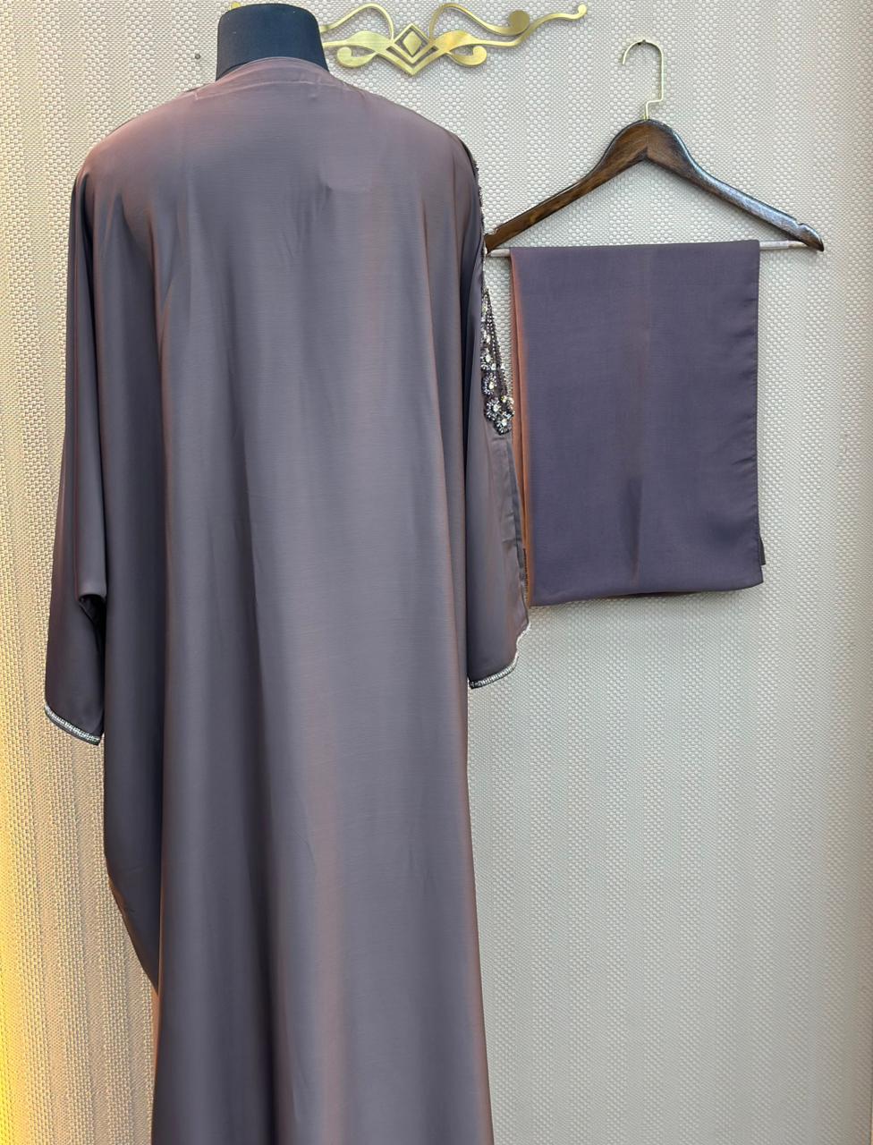 648 The Premium Abaya - Mauve Brown