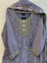 1784 Pakistani Party Wear - Lavender Grey