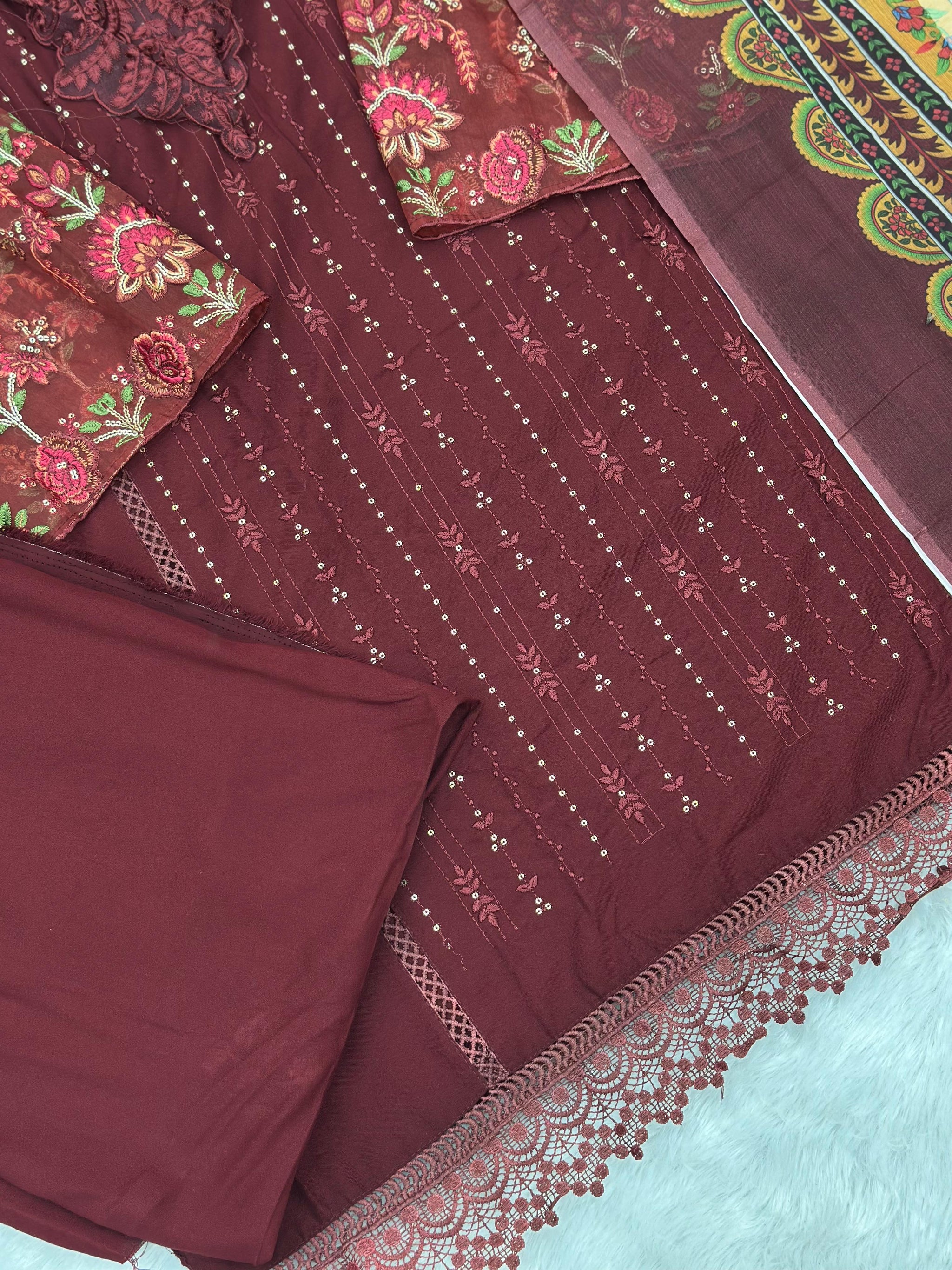 963 Maria-B Unstitched Pakistani Embroidered Suit