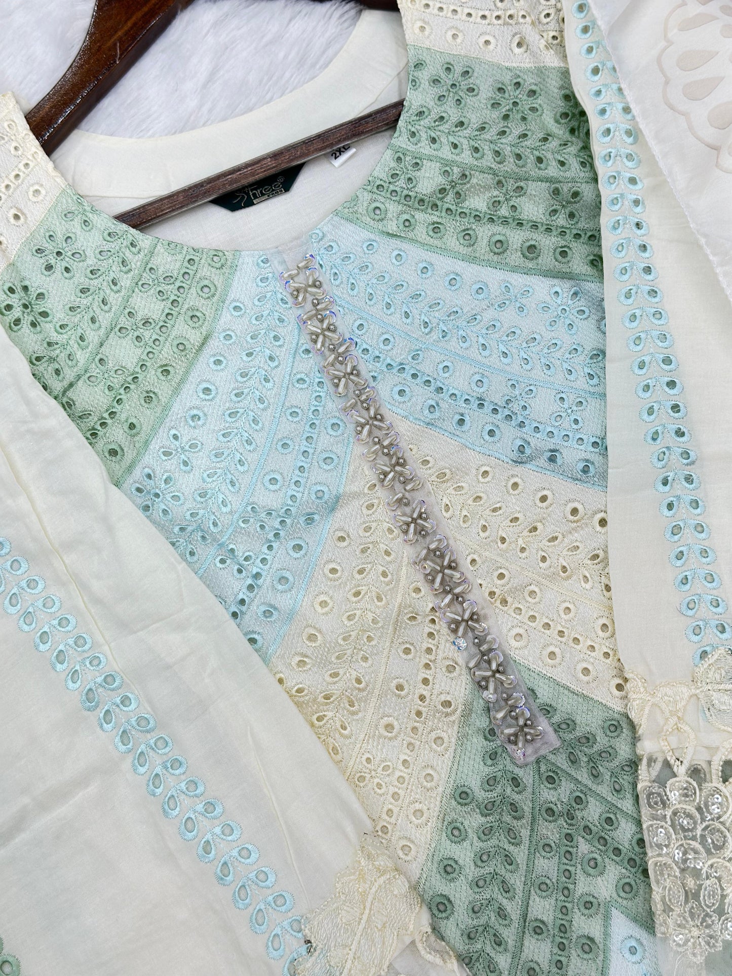 753 Readymade Pakistani Heavy Chikankari Suit