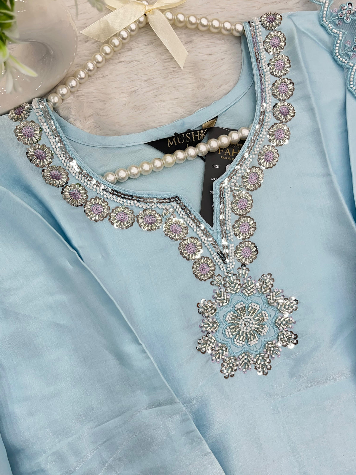 1431 Heavy Pakistani Partywear - Sky Blue