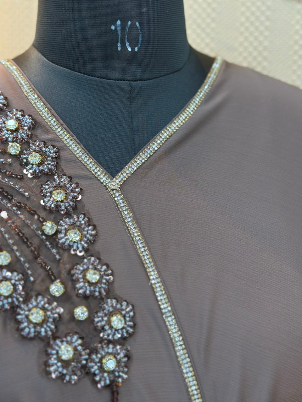 648 The Premium Abaya - Mauve Brown