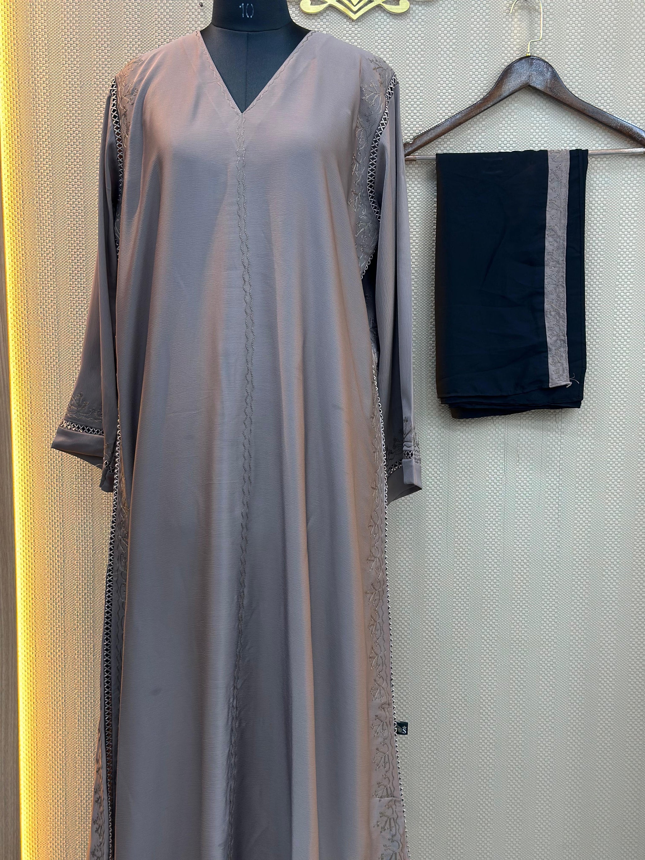 649 The Premium Abaya - Greige