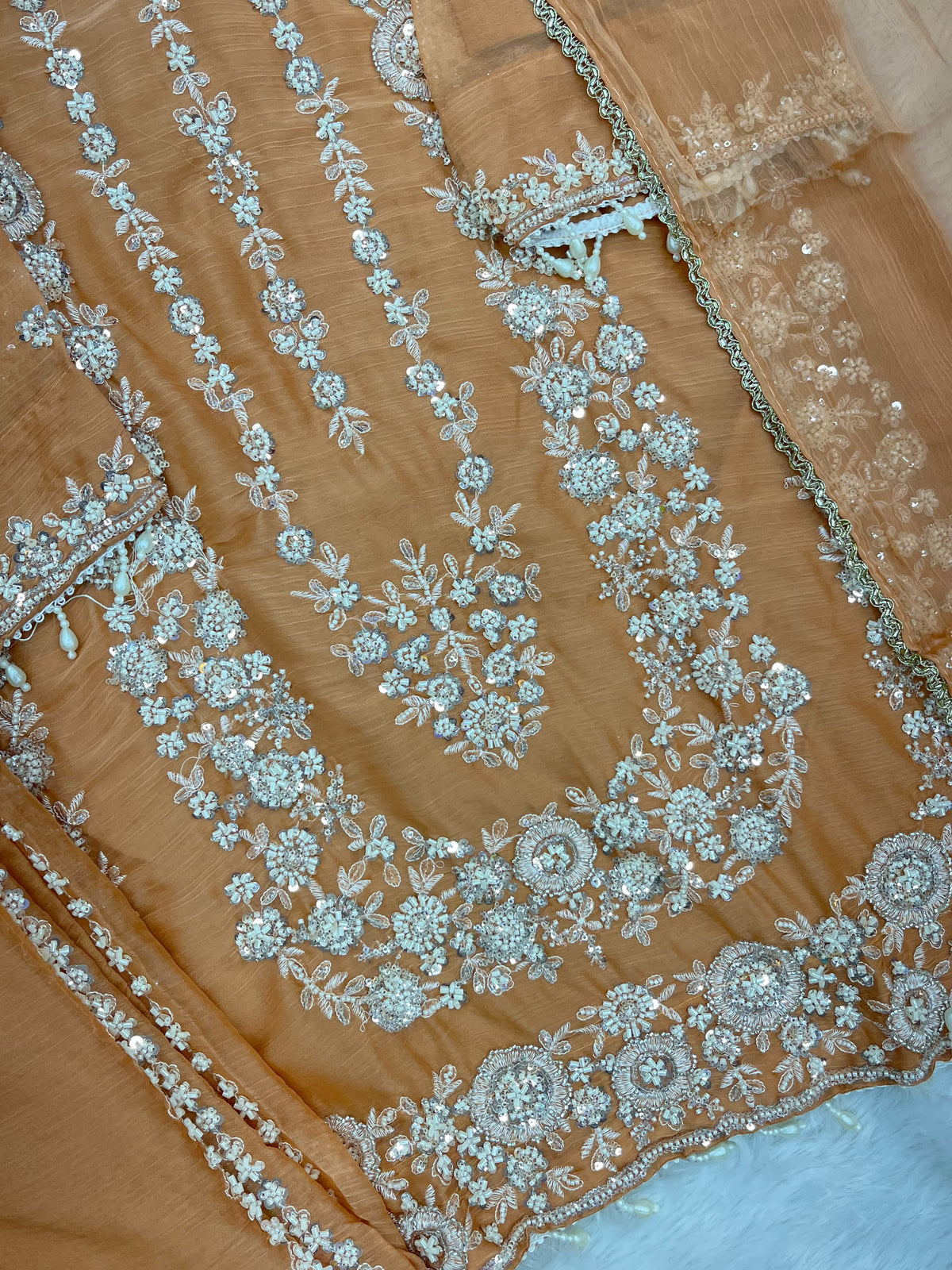 1429 Heavy Pakistani Partywear - Peach