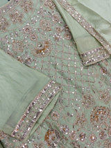 1427 Heavy Pakistani Partywear - Pista Green