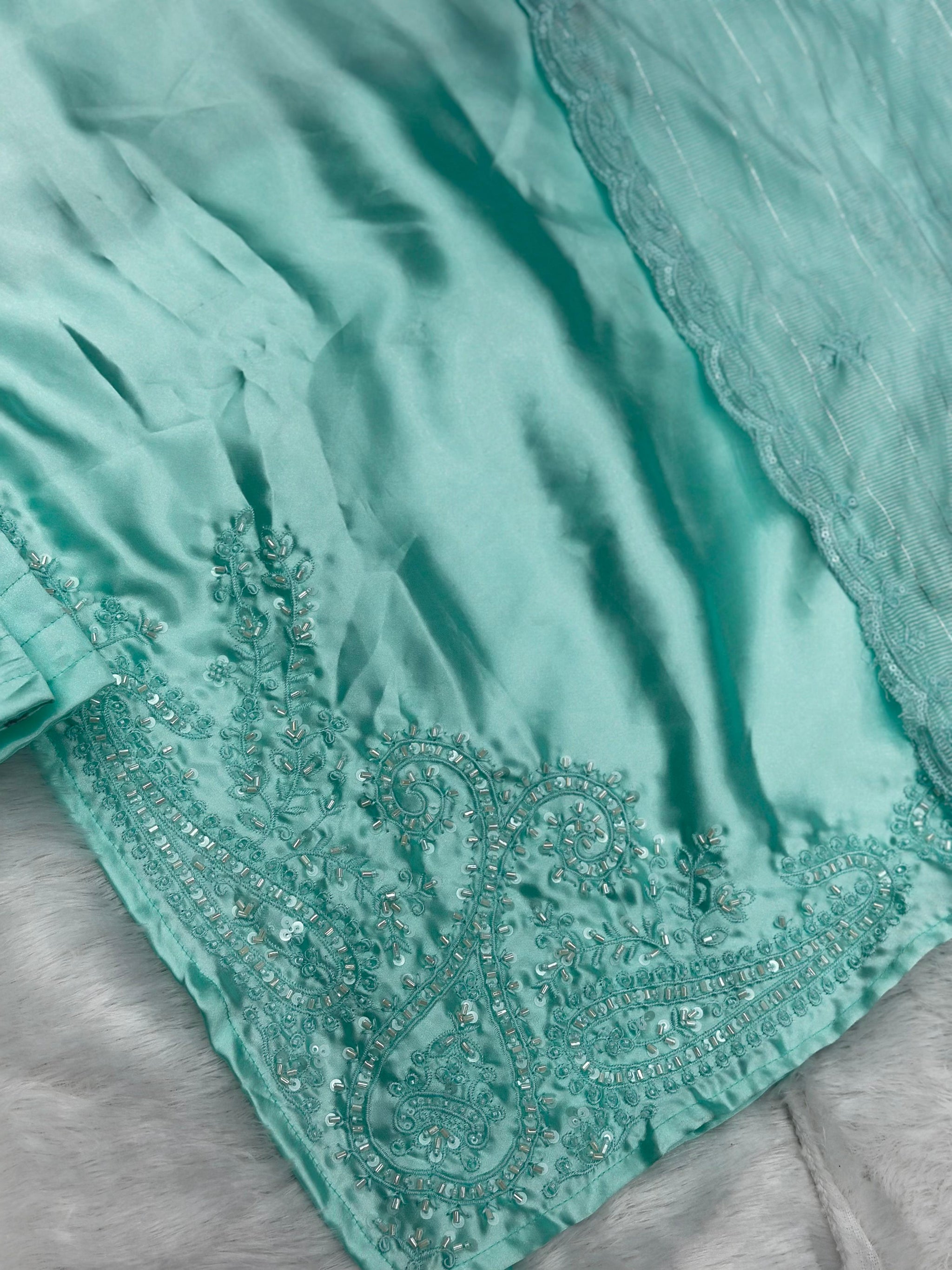 635 Mushk Farshi Set - Aqua