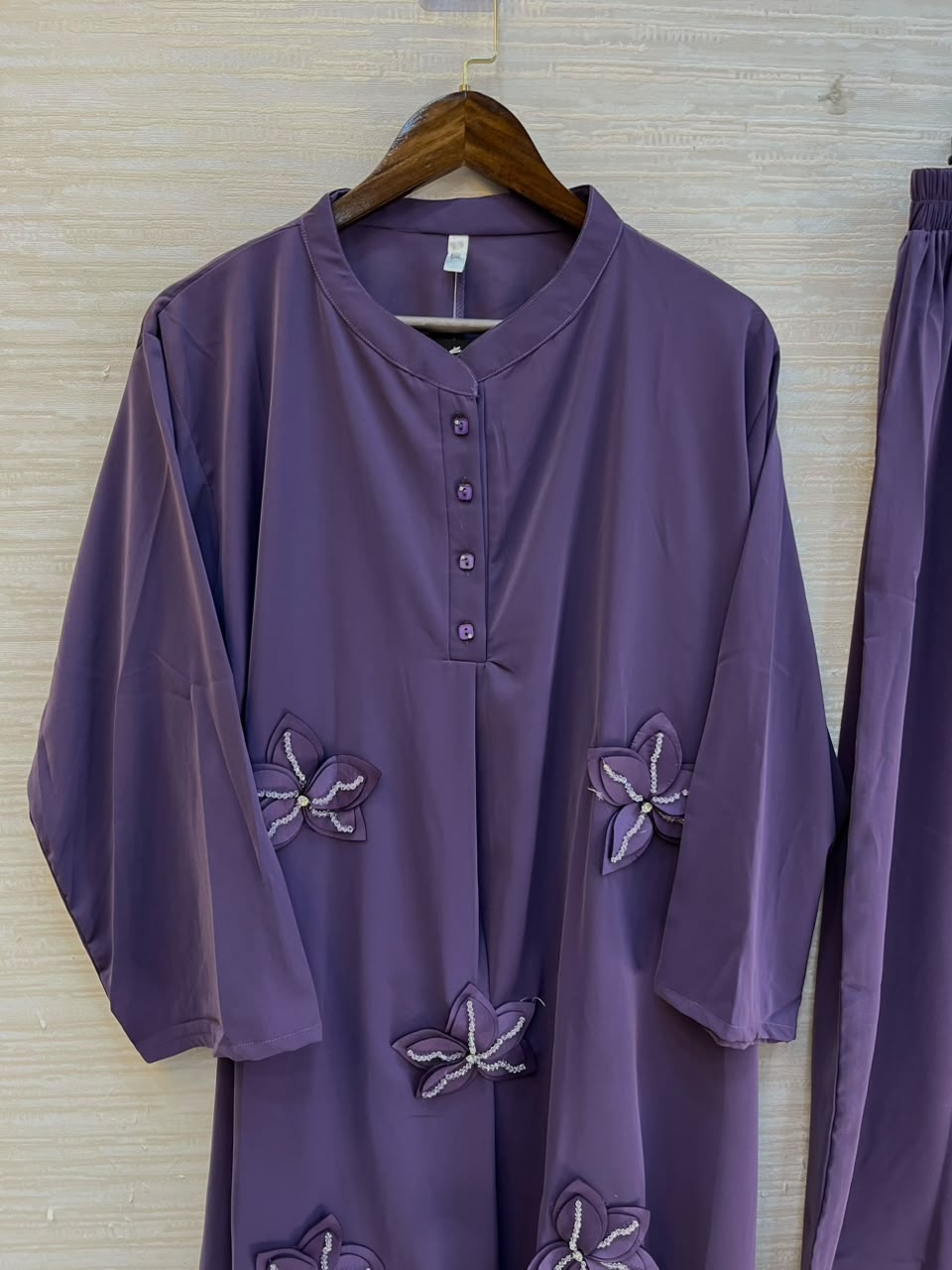 1202 Floral Patch Work Coord Set - Purple