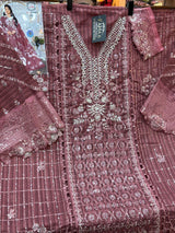 1436 Pakistani Unstitched Partywear - Onion Pink