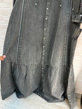 1210 Embroidered Denim Gown - Ash Grey
