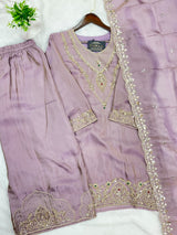 1425 Pakistani Sharara Set - Lilac