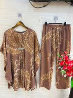 1201 Kaftan Coord Set - Mocha Brown