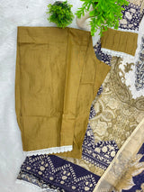 1212 Pakistani Lawn Suit - Mustard
